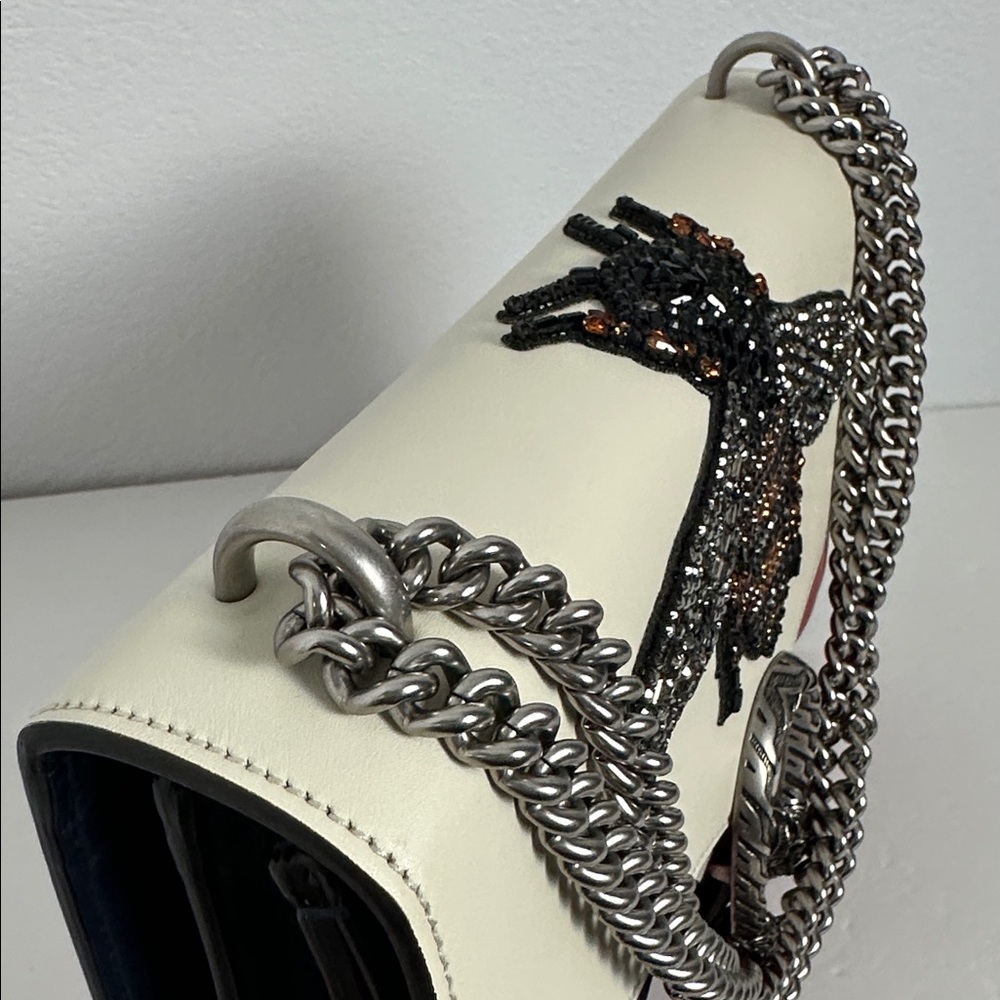 💯Authentic Gucci Dionysus Bee Embellished Leather Chain Shoulder Bag🍀 - Picture 15 of 17